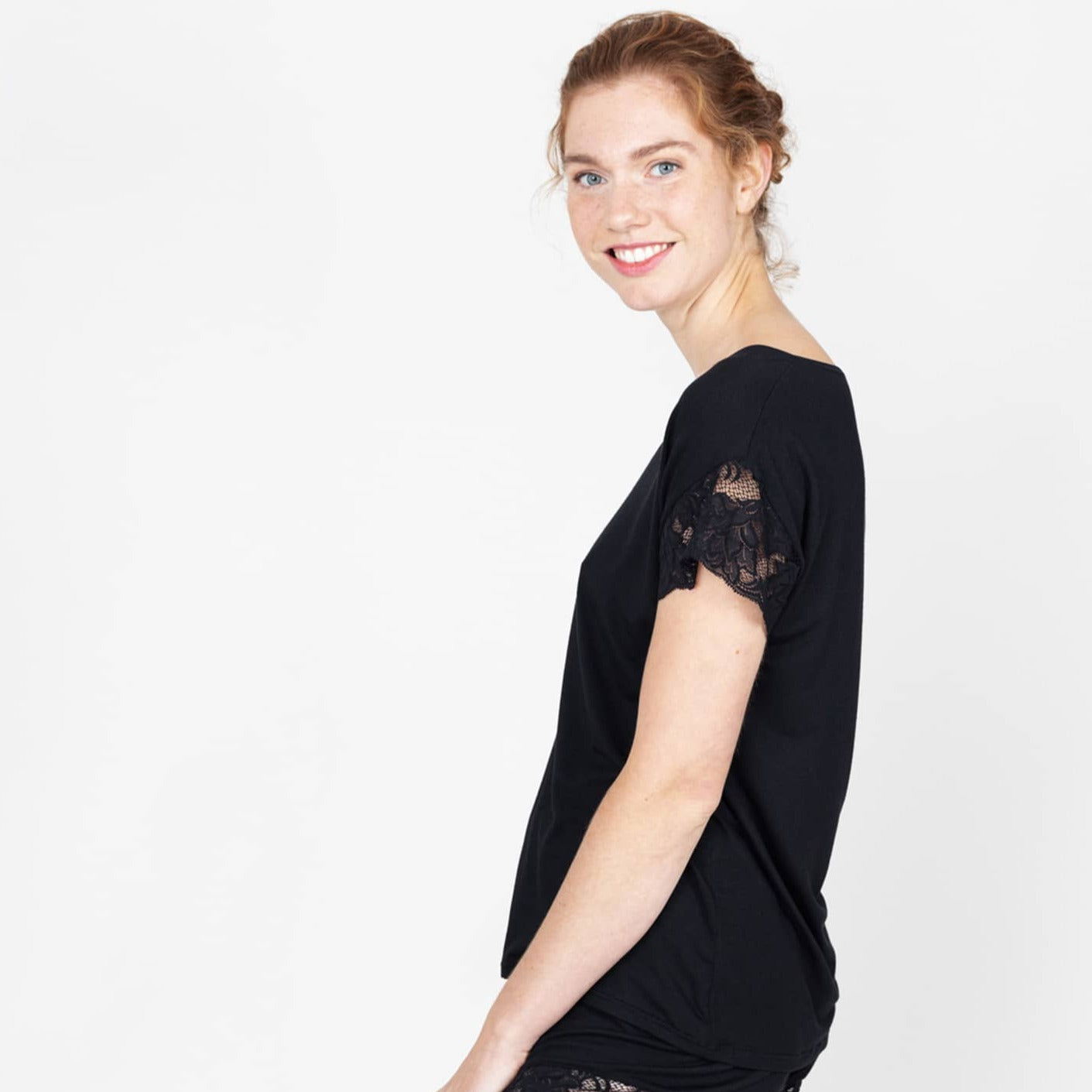 erlich textil Schlafshirt mit Spitze "Nora"