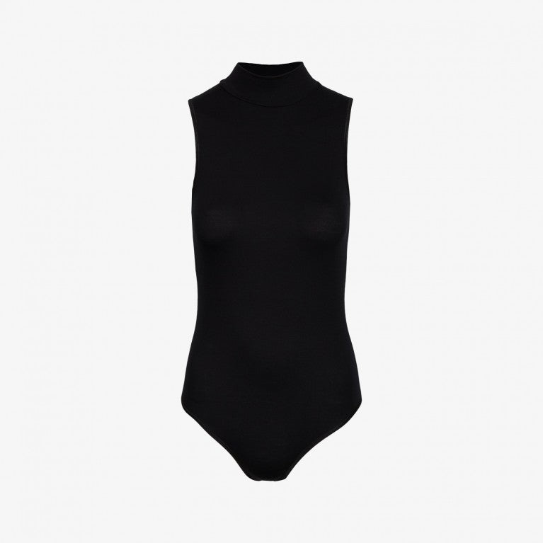 erlich textil Stringbody Stehkragen "Marlene" Schwarz