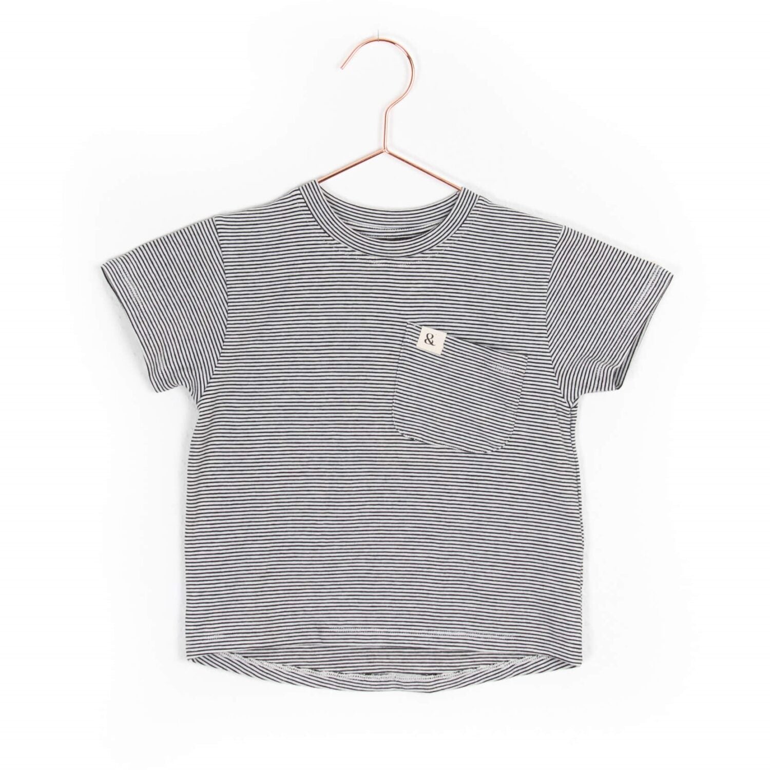 frankie & lou Jersey Kinder T-Shirt mit Brusttasche - Dritte Wahl gestreift