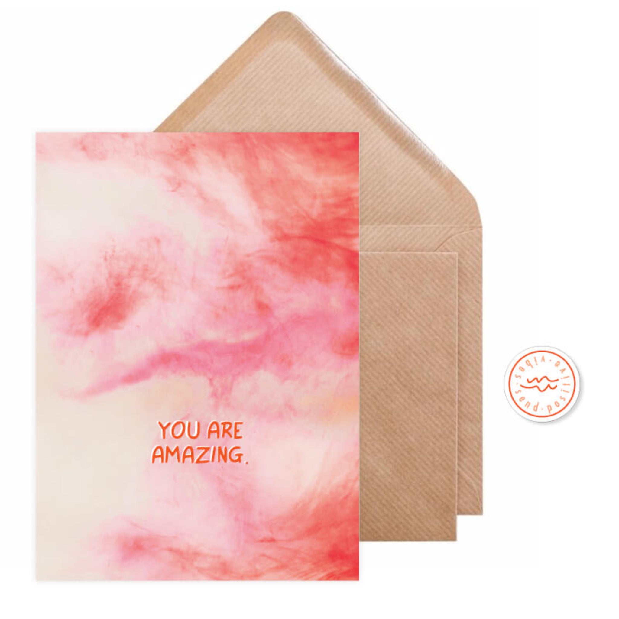 Send positive vibes Klappkarten mit Umschlag You are amazing