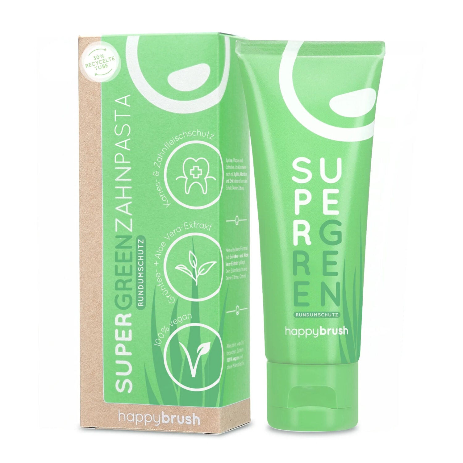 happybrush "SuperGreen" Zahnpasta 75 ml