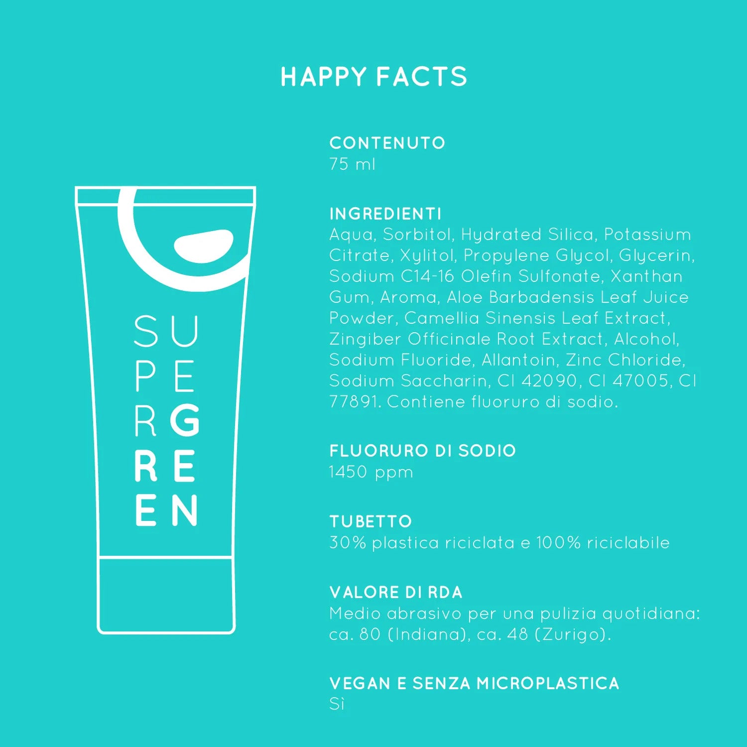 happybrush "SuperGreen" Zahnpasta 75 ml