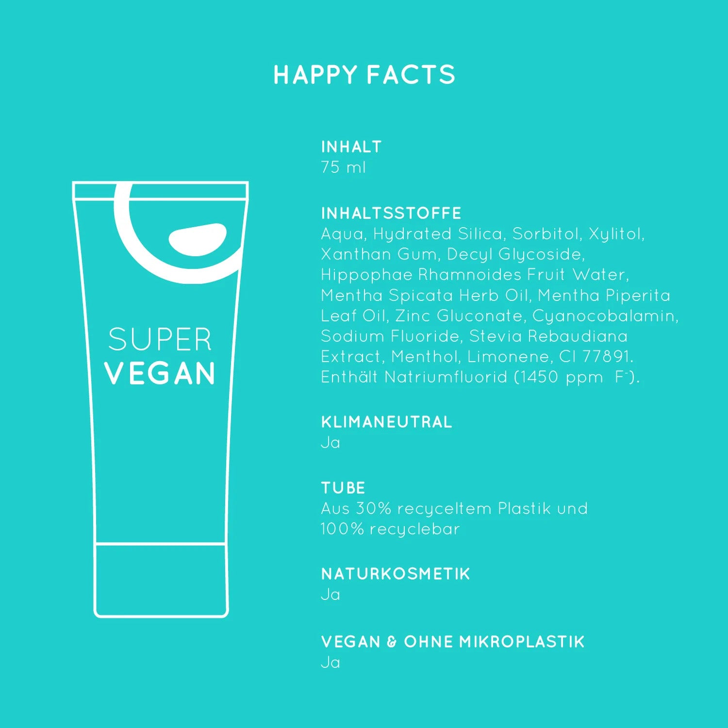 happybrush "SuperVegan" Zahnpasta 75 ml