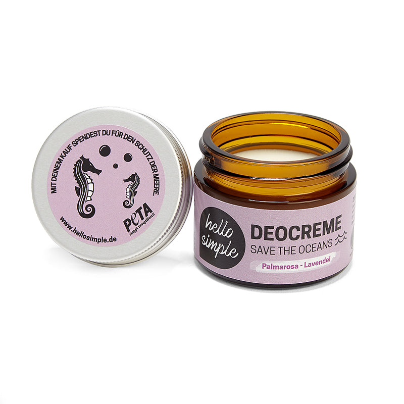 hello simple Deocreme "Save The Oceans" Palmarosa-Lavendel 50 g