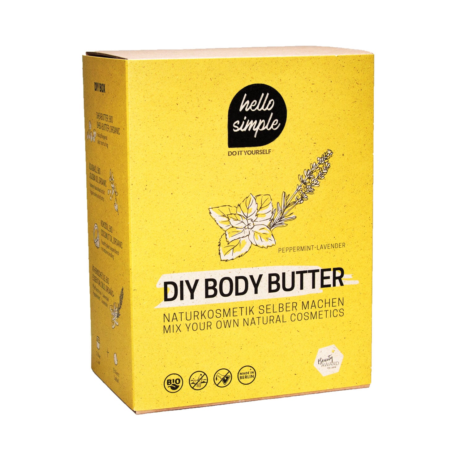 hello simple DIY-Box "Vegane Body Butter" Pfefferminz-Lavendel 180 ml