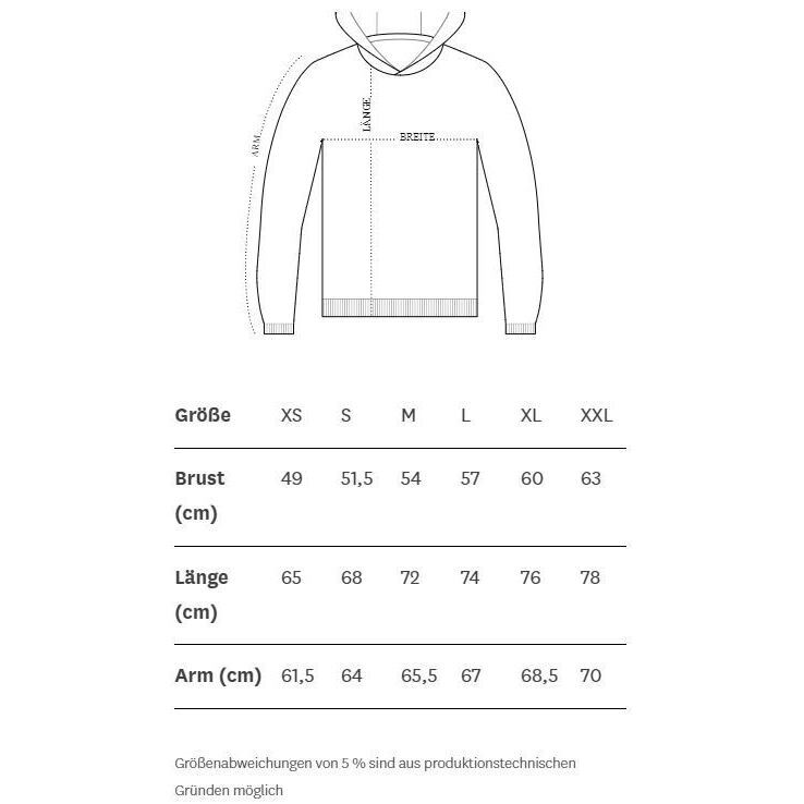 hey soho Stay Home Sweater Größentabelle