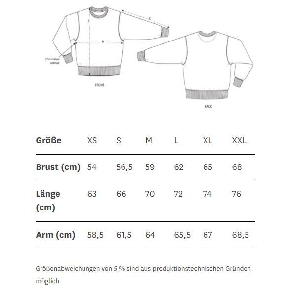 hey soho Sweater Soho Studios Größentabelle