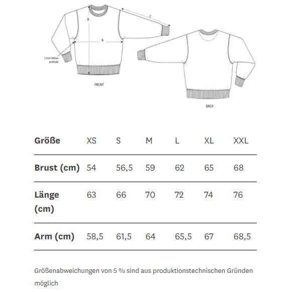 hey soho Sweater What would Mom say Größentabelle