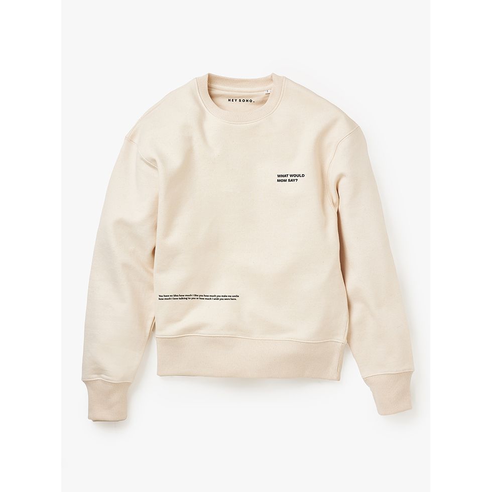 hey soho Sweater "What would Mom say?" Beige