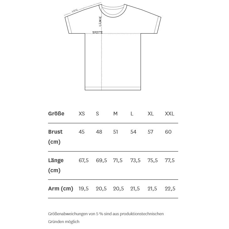 hey soho T-Shirt Girl Crush Größentabelle