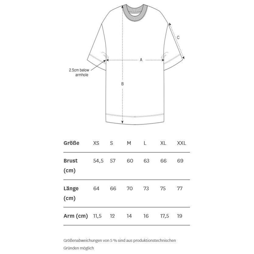 hey soho T-Shirt Soho batik grau Größentabelle