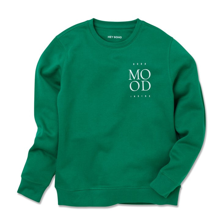 hey soho Sweater "Good Mood inside" Grün