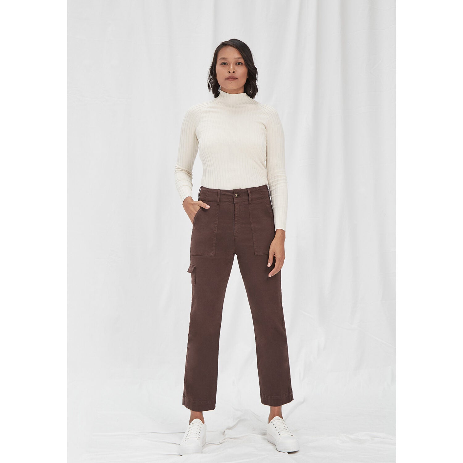 DAWN Denim "Art on broken pieces" LUNE Straight 25 Dark Brown