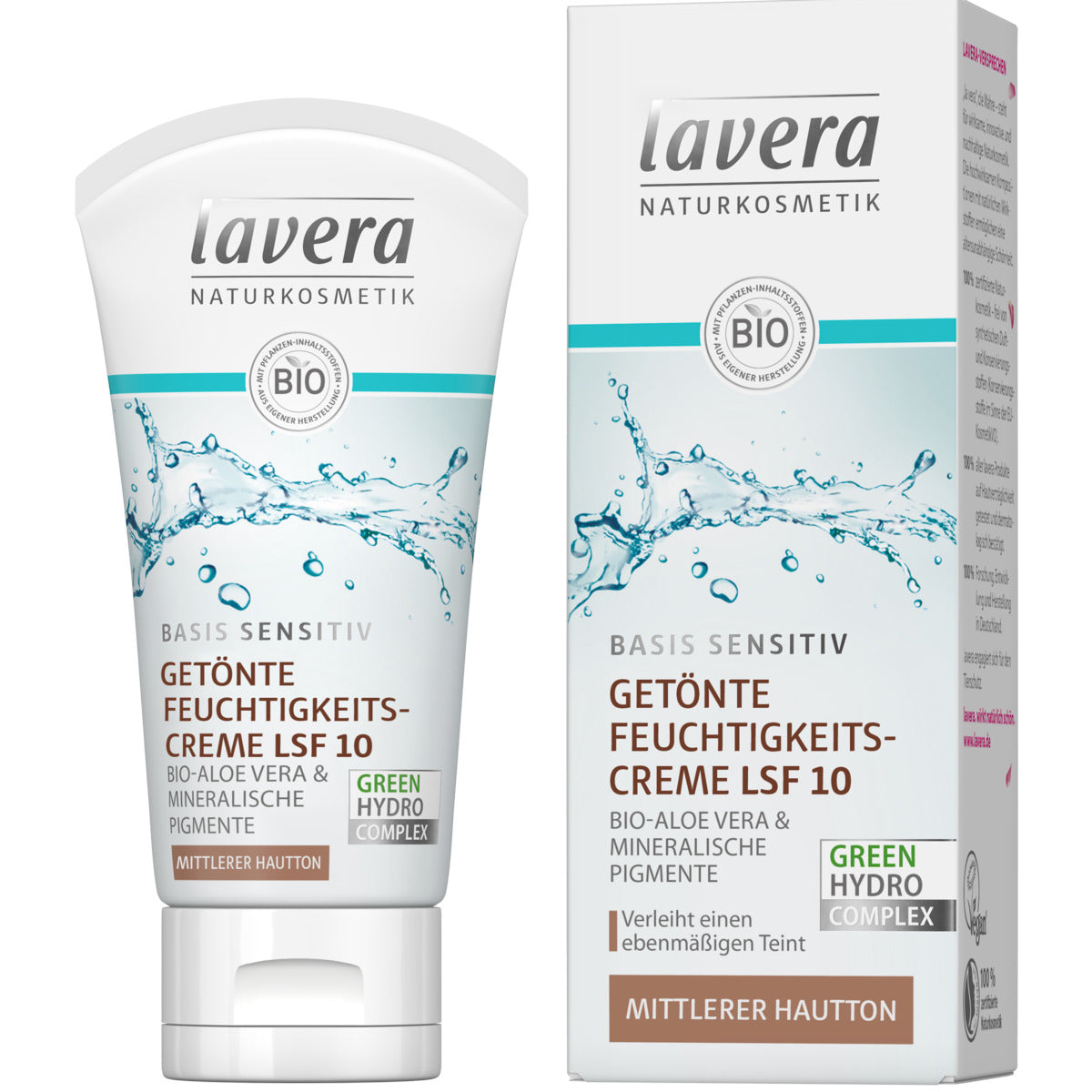 lavera basis sensitiv Getönte Feuchtigkeitscreme mit LSF 10 "mittel" 50 ml
