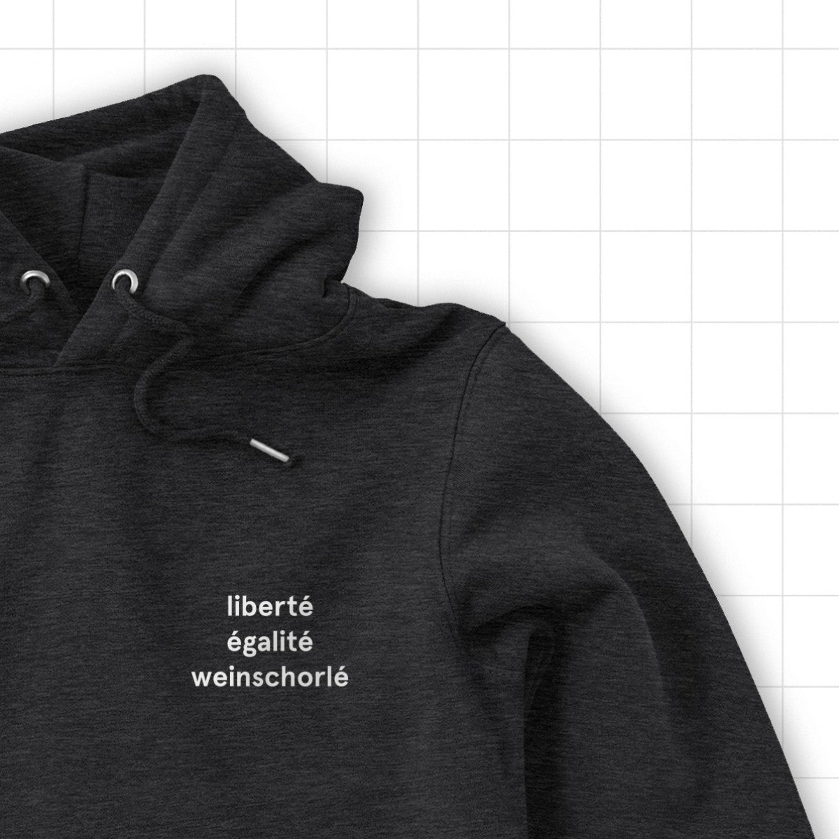 Selekkt Unisex Kapuzensweater "liberté égalité weinschorlé" - dark heather grey