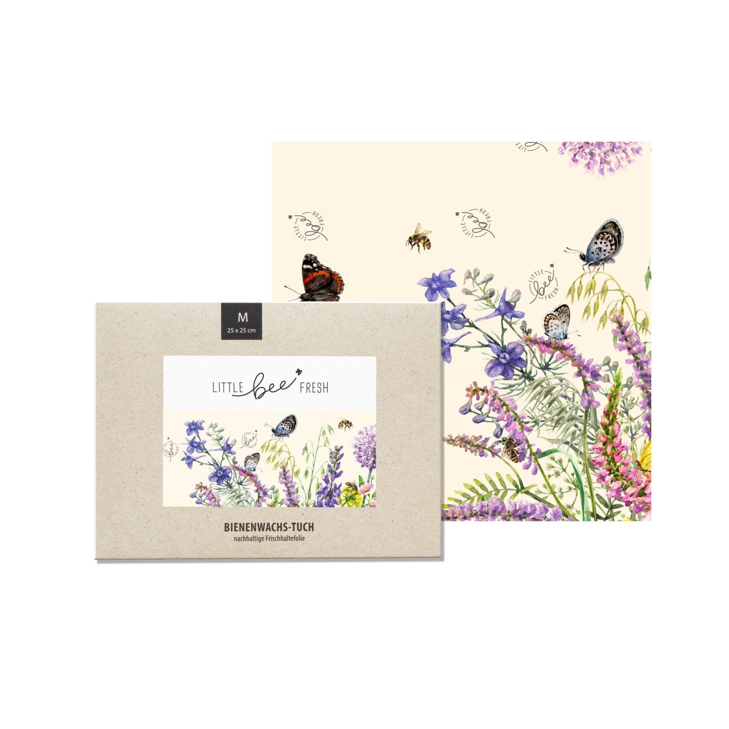little bee fresh Bio-Bienenwachstuch Blumenwiese Größe M