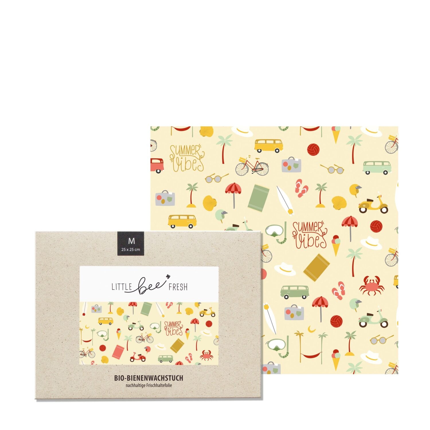 little bee fresh Bio-Bienenwachstuch Größe M Summervibes