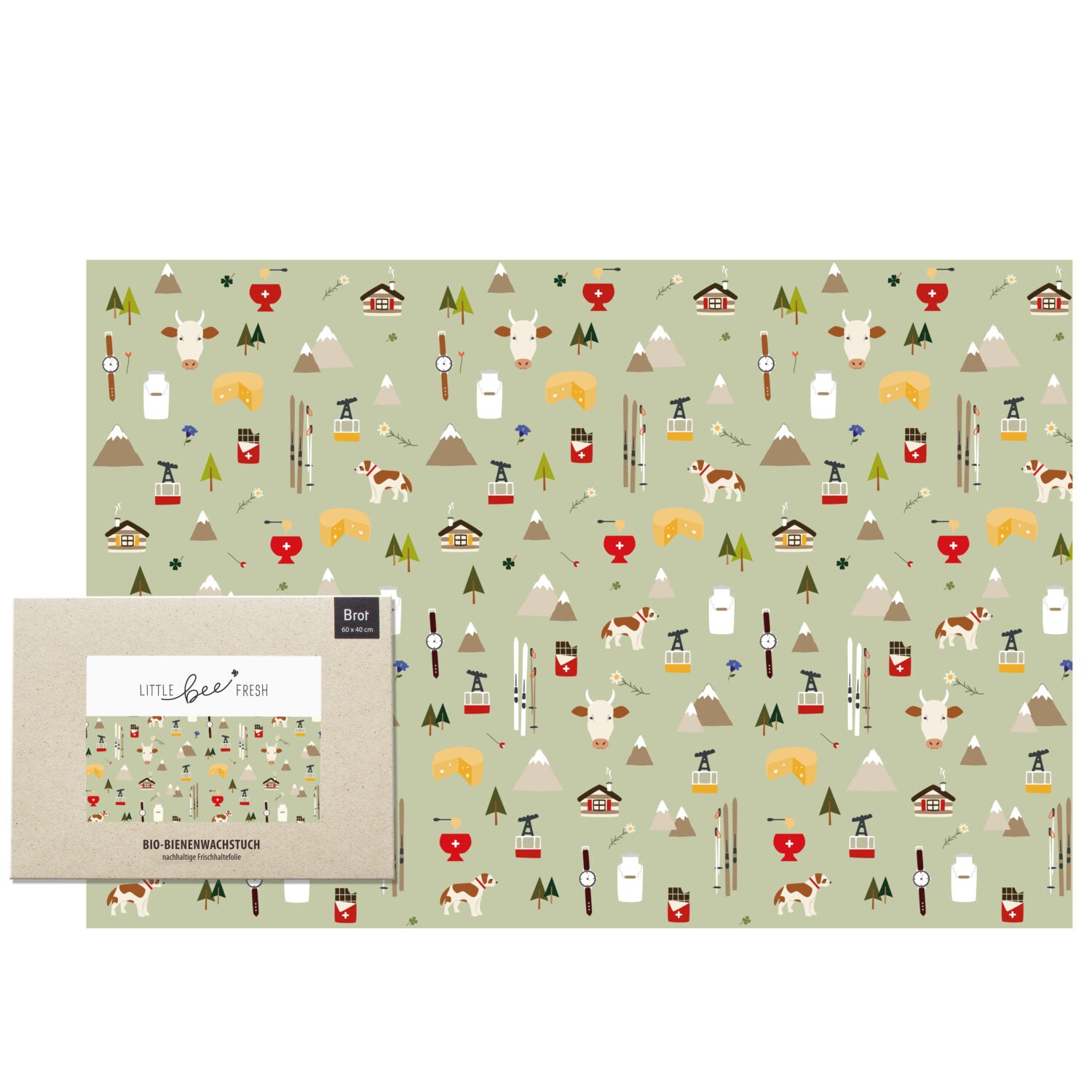little bee fresh Bio-Bienenwachstuch Größe XXL Brottuch Schweiz