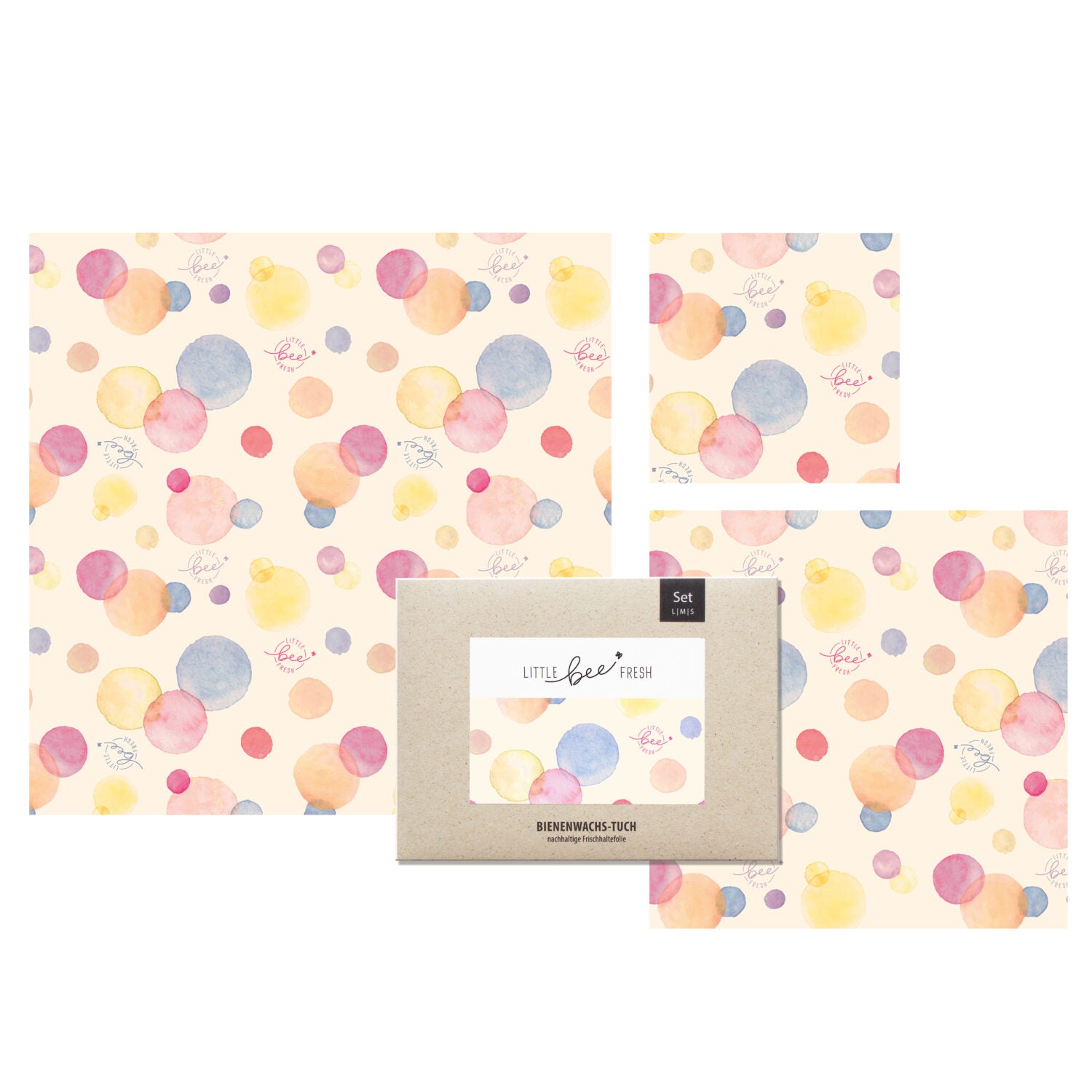 little bee fresh Bio-Bienenwachstuch "Starter-Set" Punkte