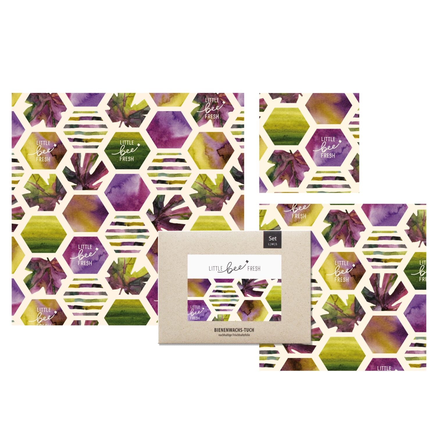little bee fresh Bio-Bienenwachstuch "Starter-Set" Sechsecke