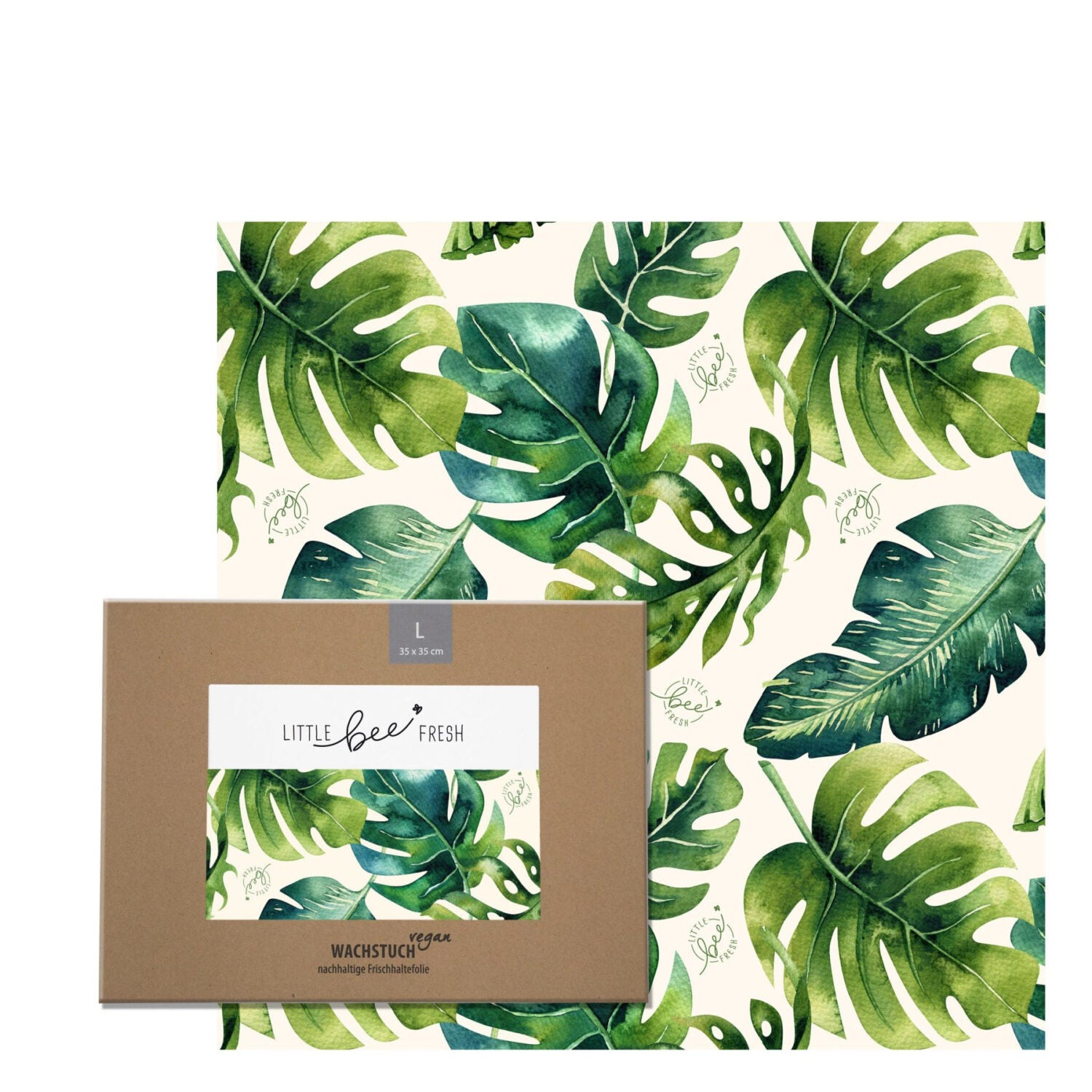 little bee fresh Veganes Wachstuch Jungle grün Größe L