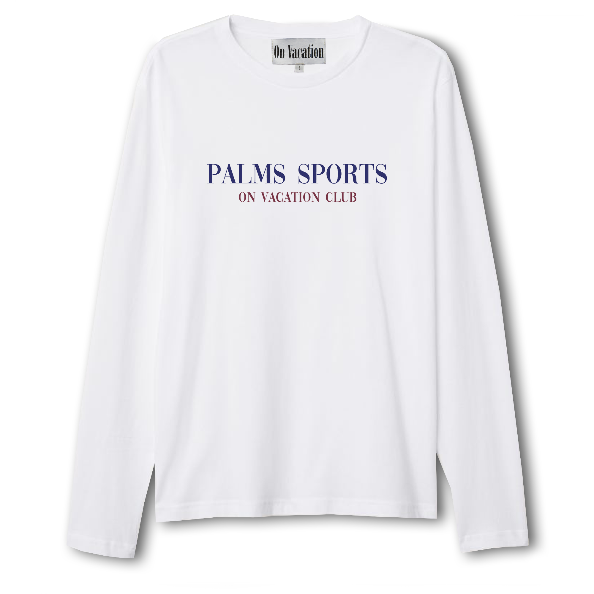 On Vacation Ladies Sports Longsleeve "Palms" - White XL