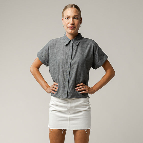 MELAWEAR Bluse Nilay Grau Melange