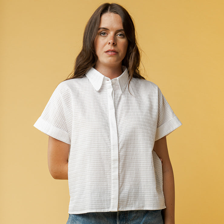 MELAWEAR Bluse Nilay Sheer Grid