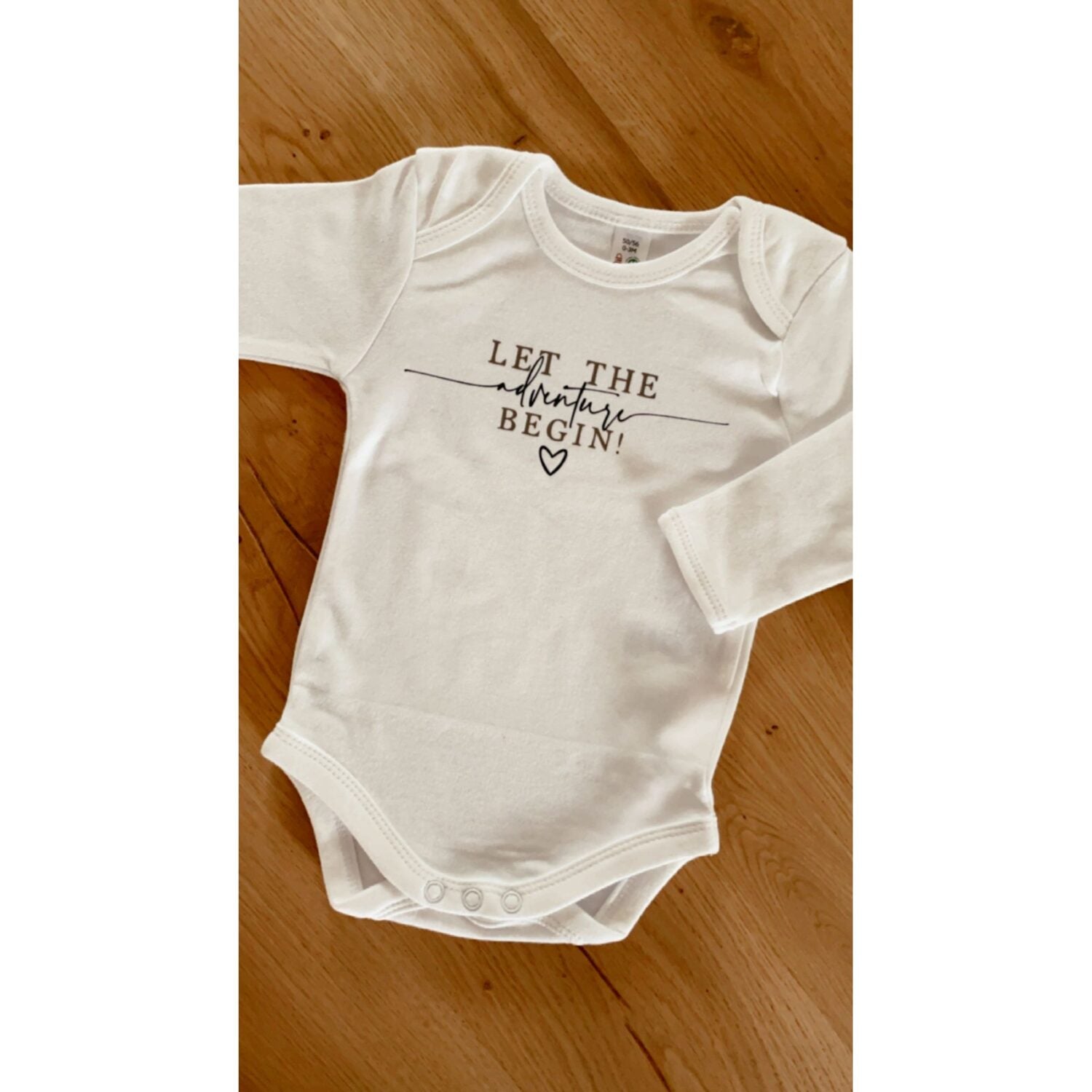 miniliebe Langarm Babybody "Let the adventure begin"