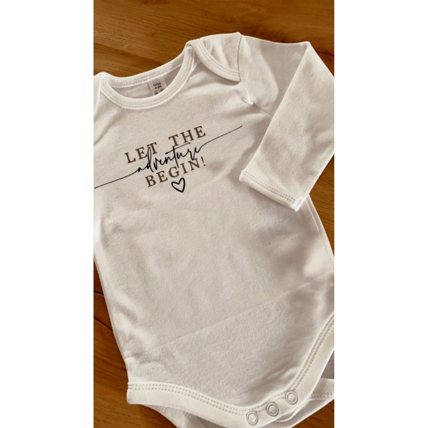 miniliebe Langarm Babybody "Let the adventure begin"