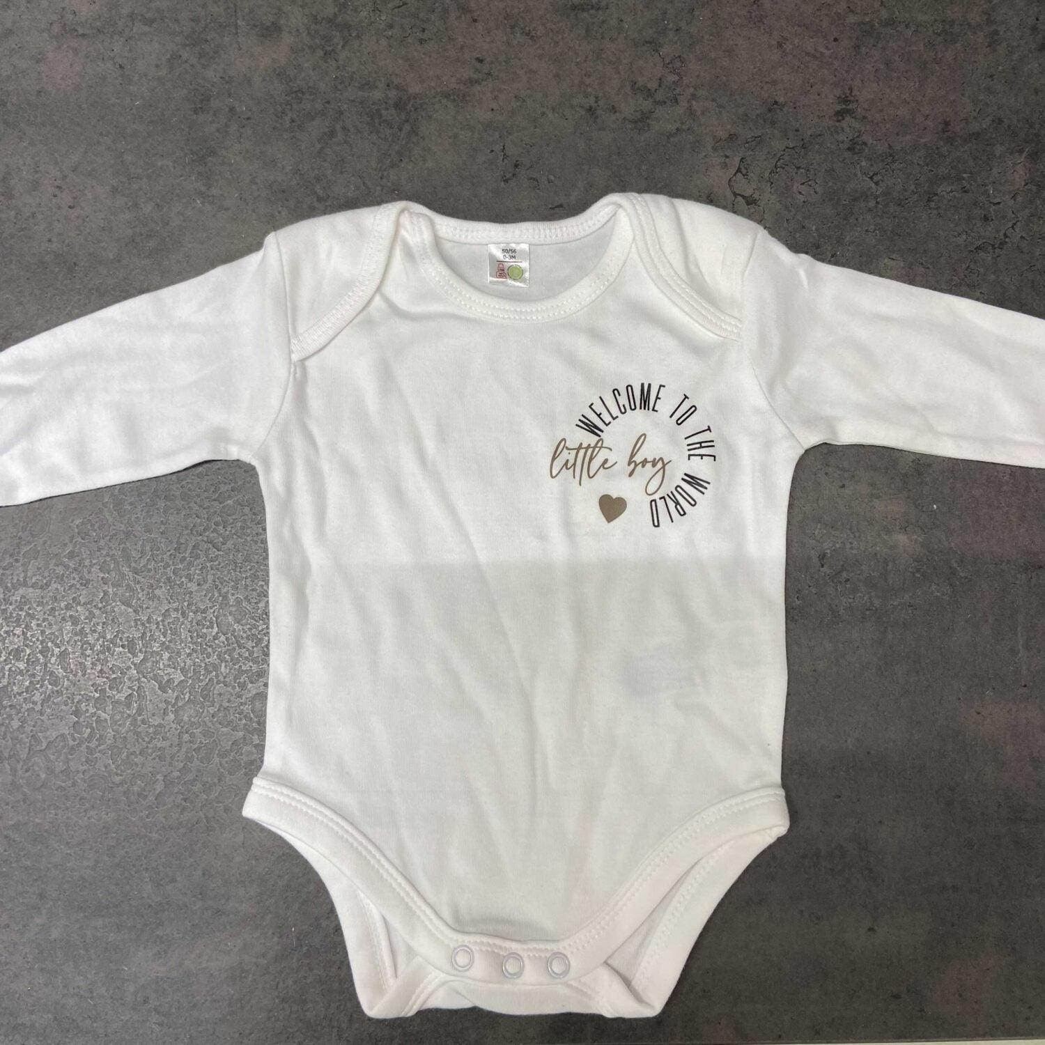 miniliebe Langarm Babybody "Welcome little Boy" - Dritte Wahl