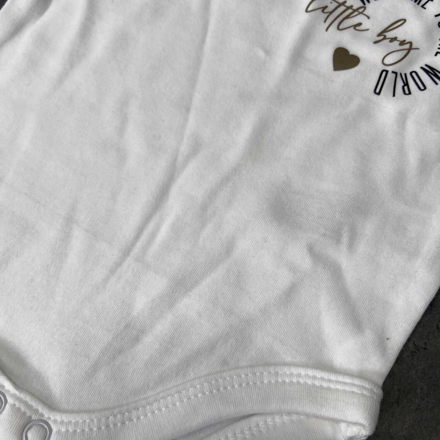 miniliebe Langarm Babybody "Welcome little Boy" - Dritte Wahl