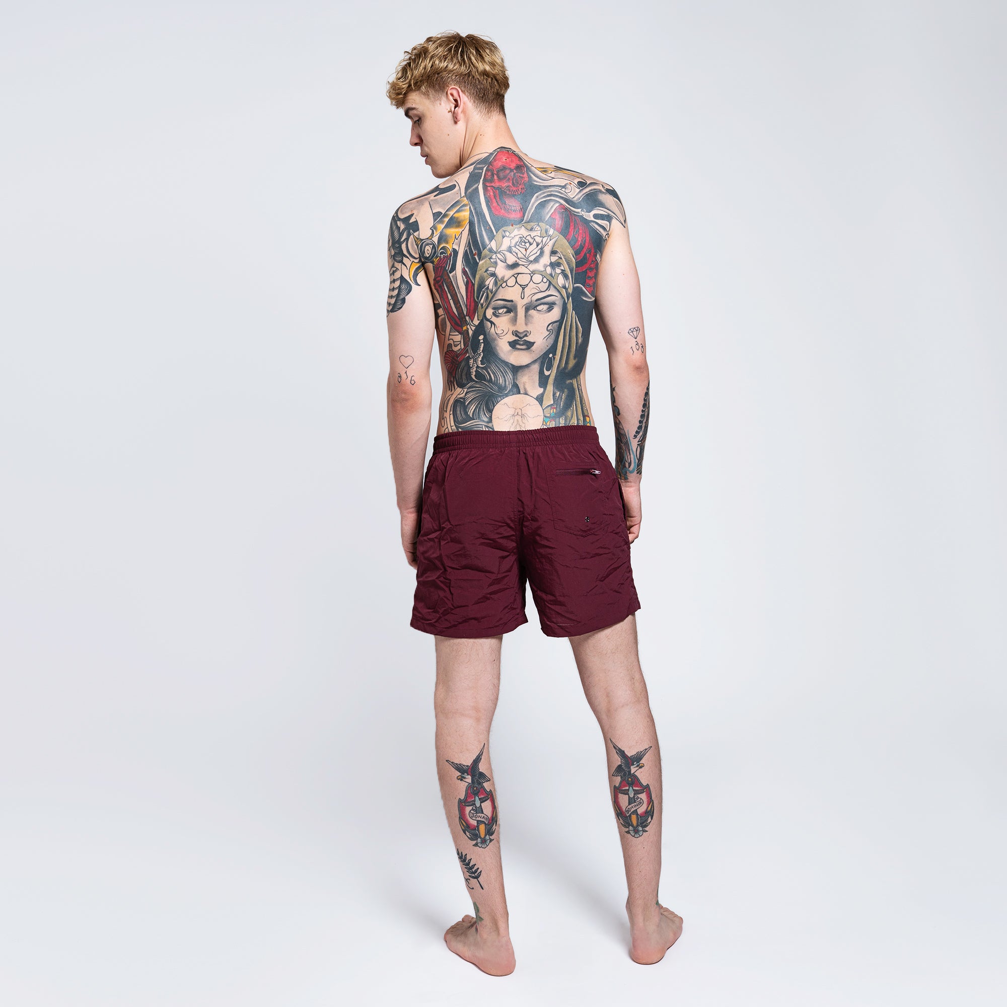 On Vacation Unisex Swim Shorts "Do Nothing Club" - Bordeaux