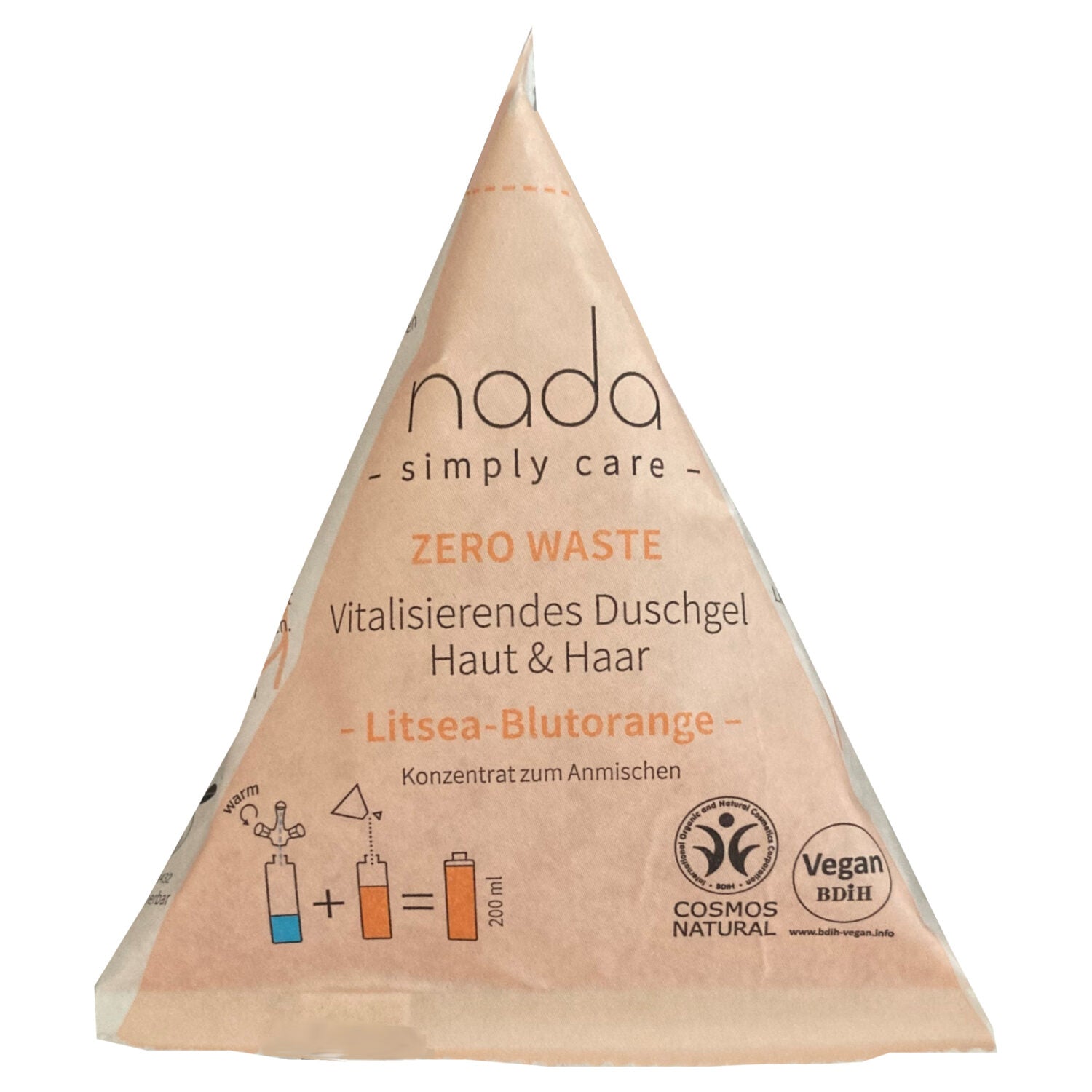 nada - simply care Set 1 Flasche + 2 Duschgel-Pulver
