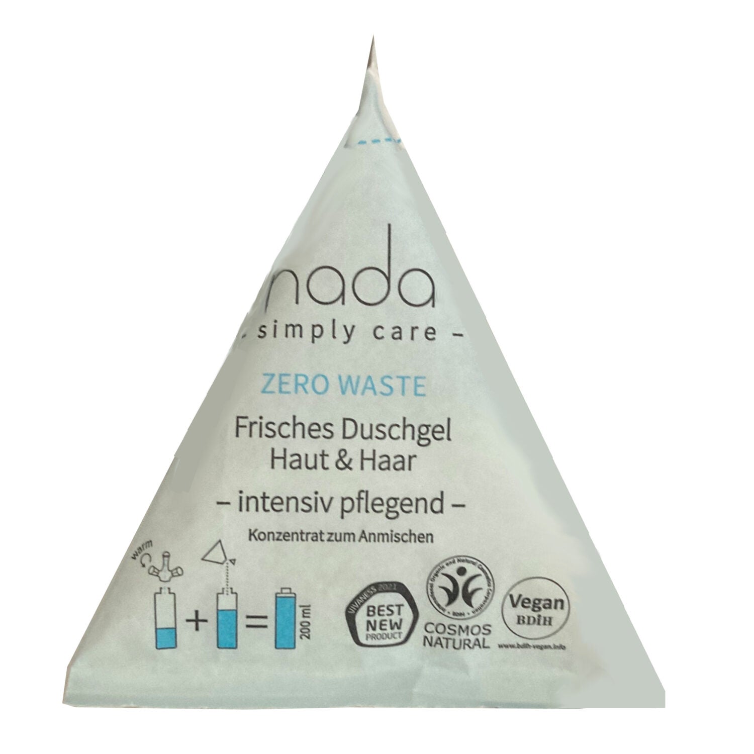 nada - simply care Set 1 Flasche + 2 Duschgel-Pulver