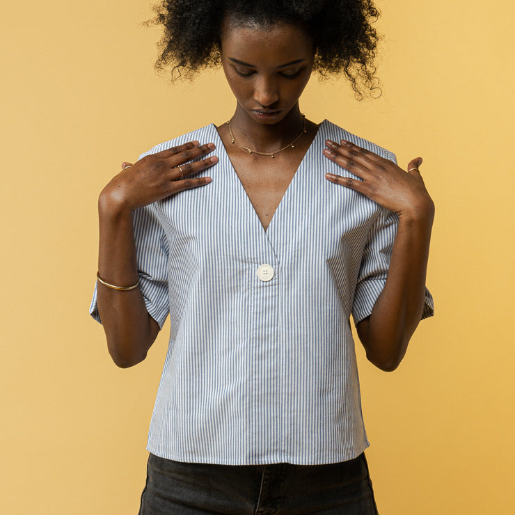 MELAWEAR Damen Bluse NALA Blue Stripes