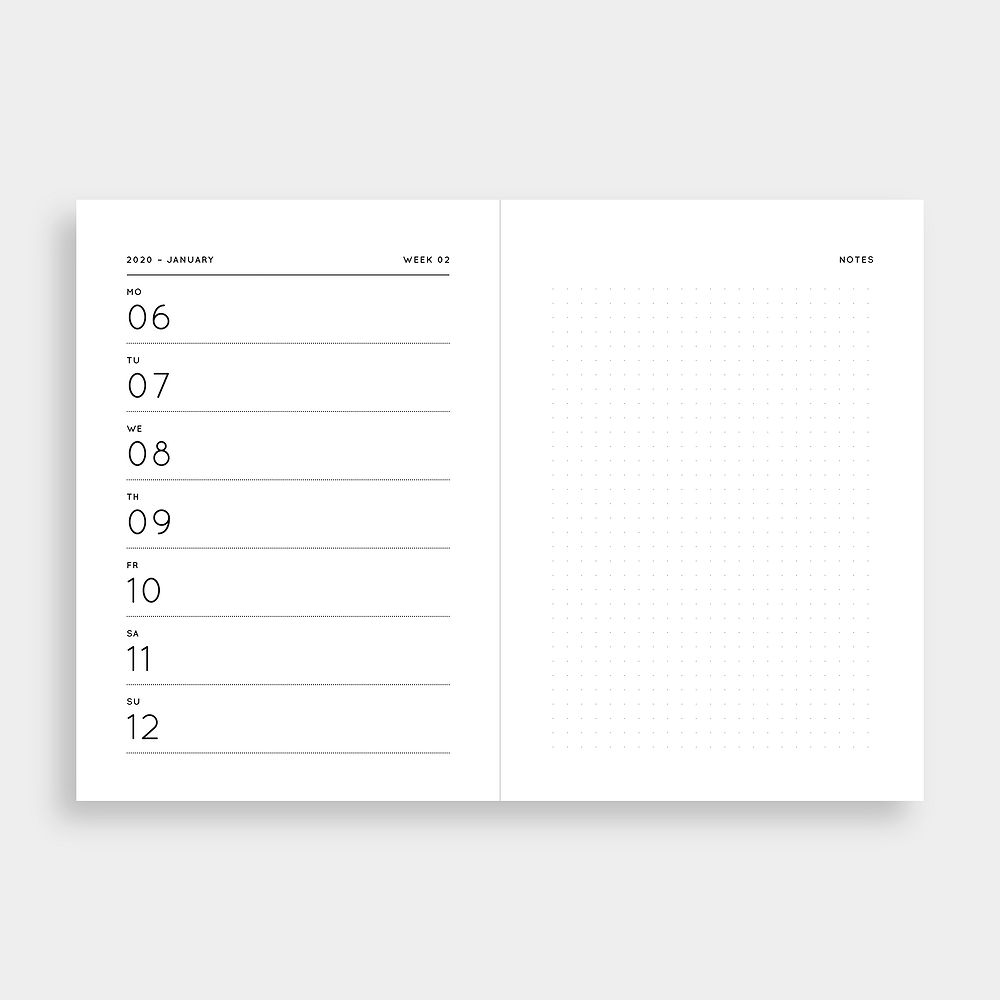 Navucko Hardcover Kalender-Planner (DIN A5) 2020 Typo - 2020