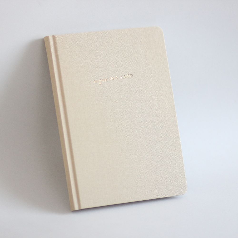 Navucko Hardcover Diary-Booklet (DIN A5) - Vergiss dich nicht Beige