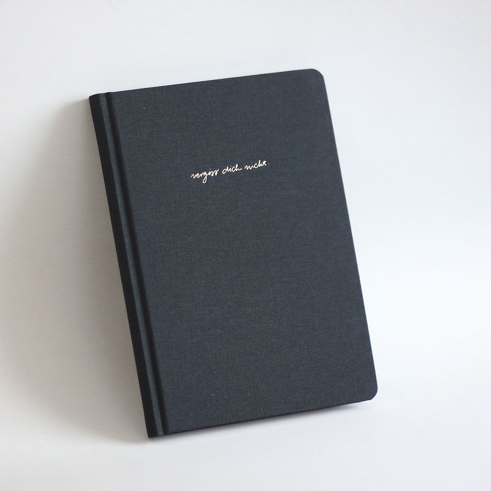 Navucko Hardcover Diary-Booklet (DIN A5) - Vergiss dich nicht Schwarz