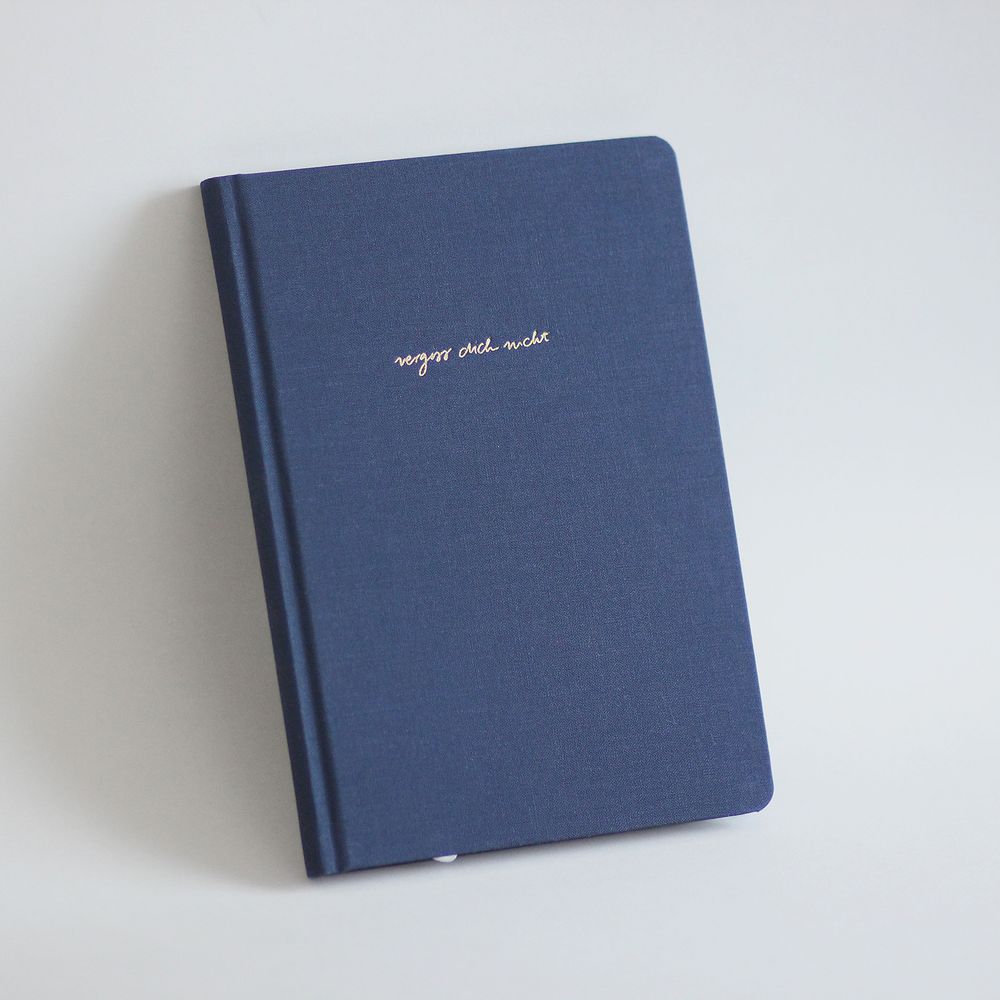Navucko Hardcover Diary-Booklet (DIN A5) - Vergiss dich nicht Dunkelblau