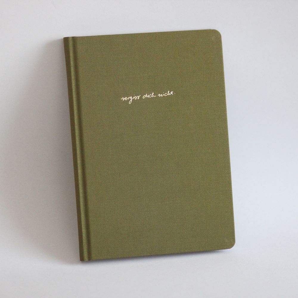 Navucko Hardcover Diary-Booklet (DIN A5) - Vergiss dich nicht Olivgrün