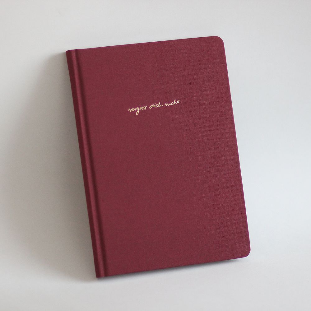 Navucko Hardcover Diary-Booklet (DIN A5) - Vergiss dich nicht Bordeaux