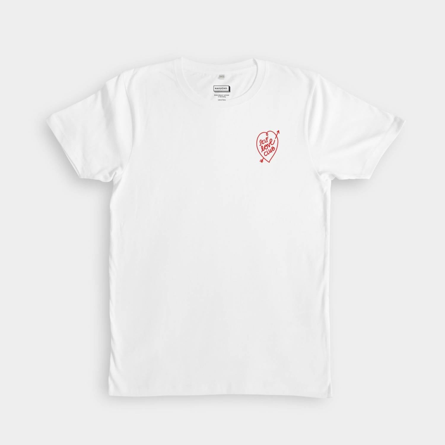 Navucko Weißes T-Shirt Self Love Club mit rotem Motiv L