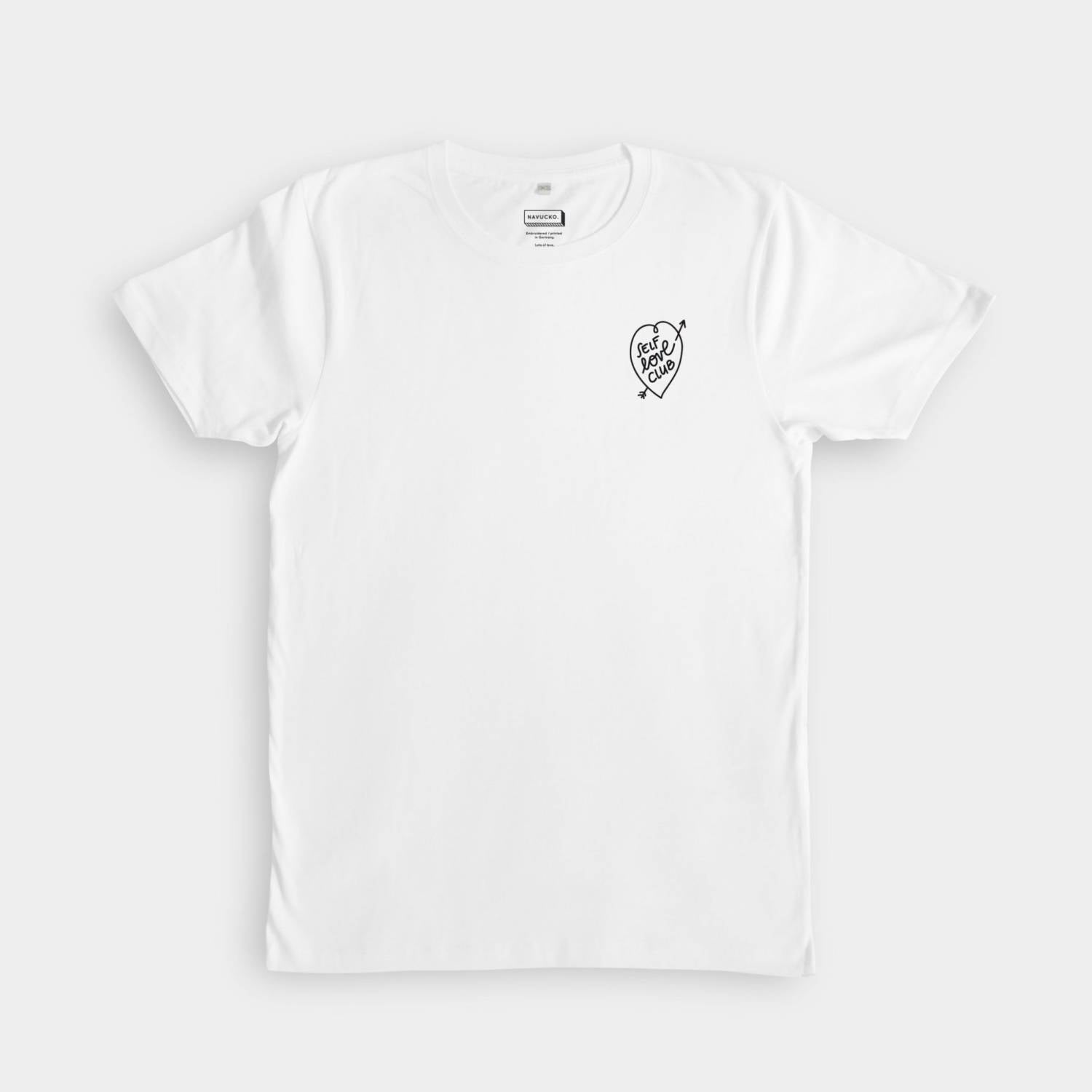 Navucko Weißes T-Shirt Self Love Club mit schwarzem Motiv