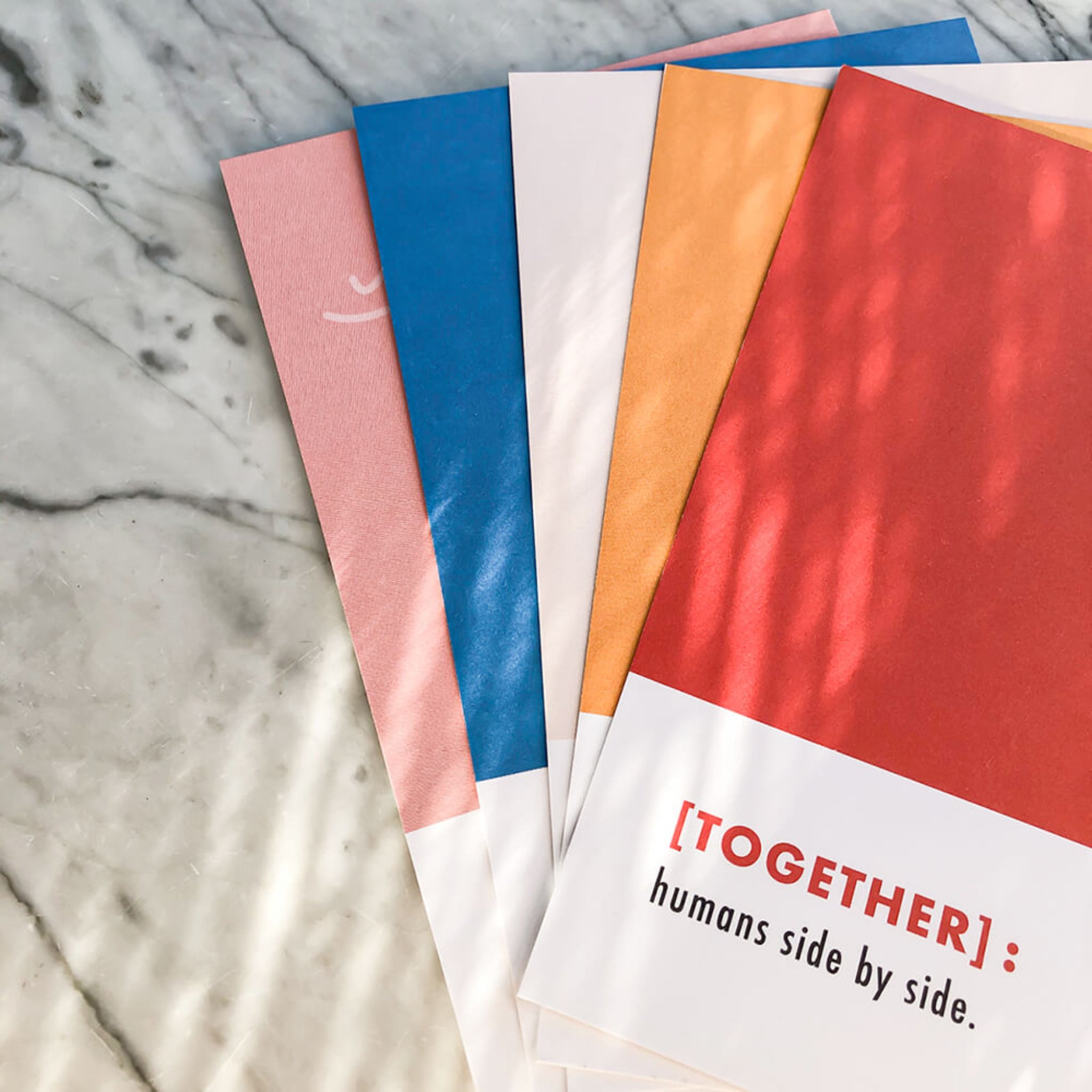 Send positive vibes 5-teiliges Postkarten-Set "Together"