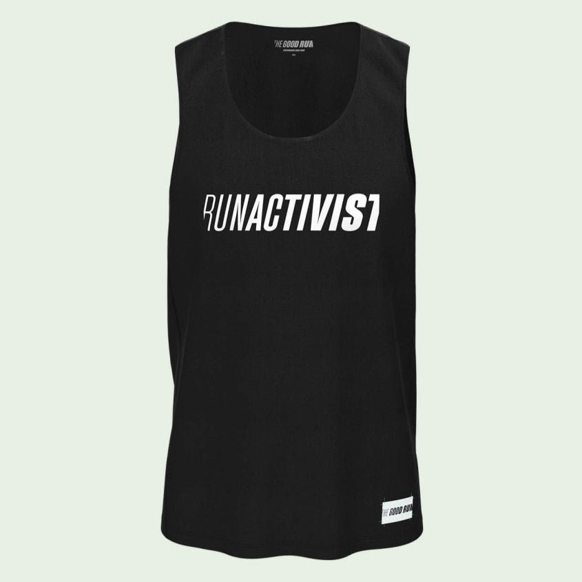 The Good Run Singlet "RUNACTIVIST" Black