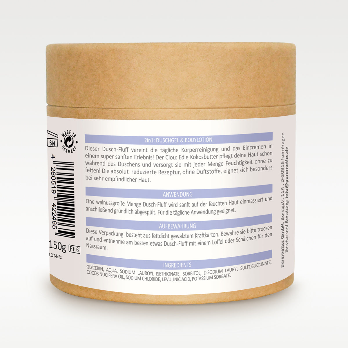 puremetics 2in1 Dusch-Fluff Sensibelchen 150 g_2