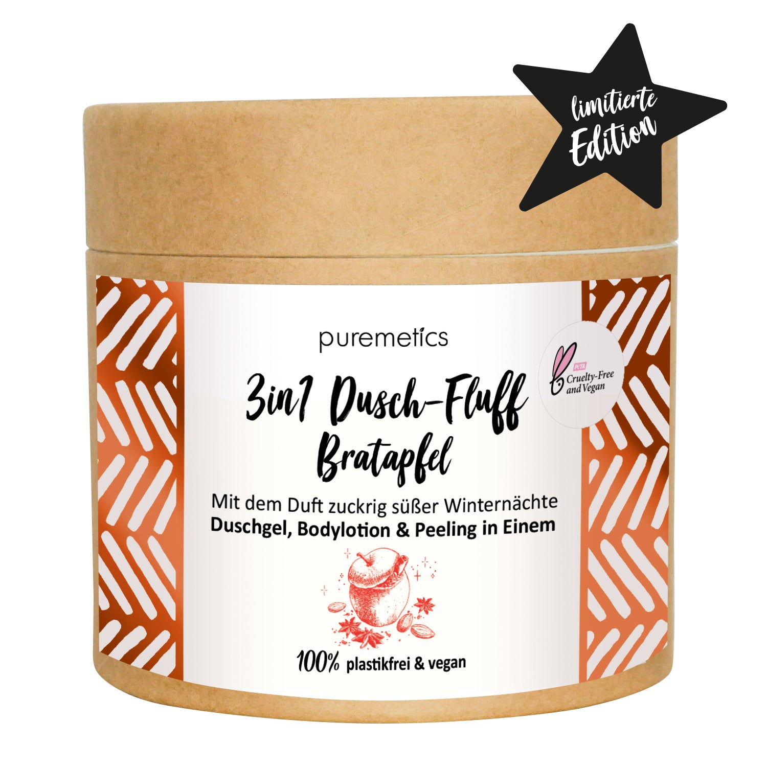 puremetics 3in1 Dusch-Fluff Bratapfel