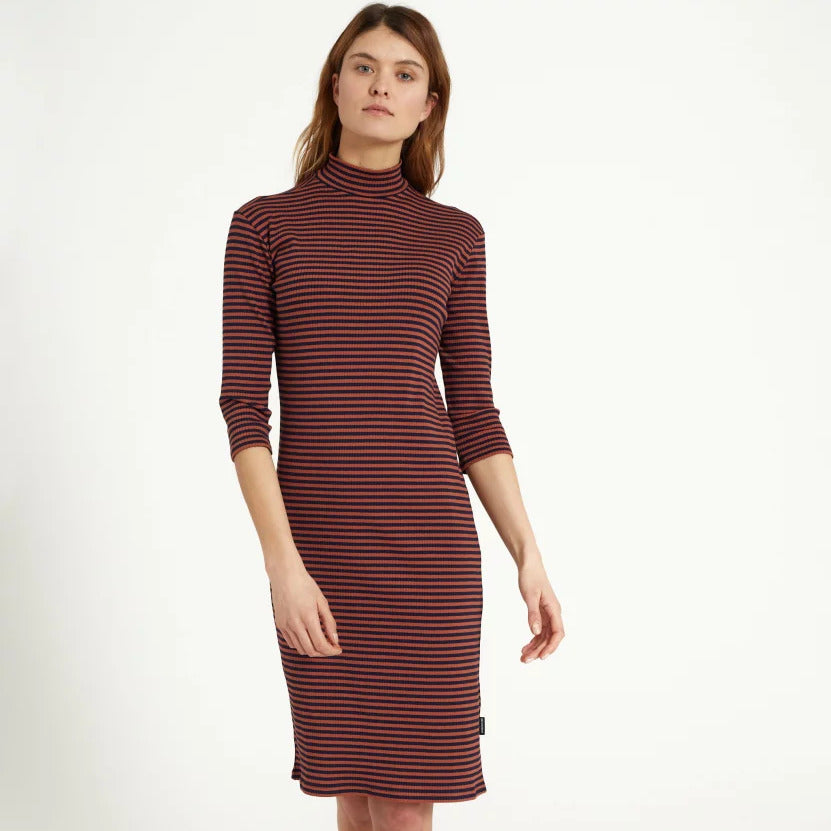 recolution Damen Kleid "DANDELION" - Dark Navy - Roasted Orange