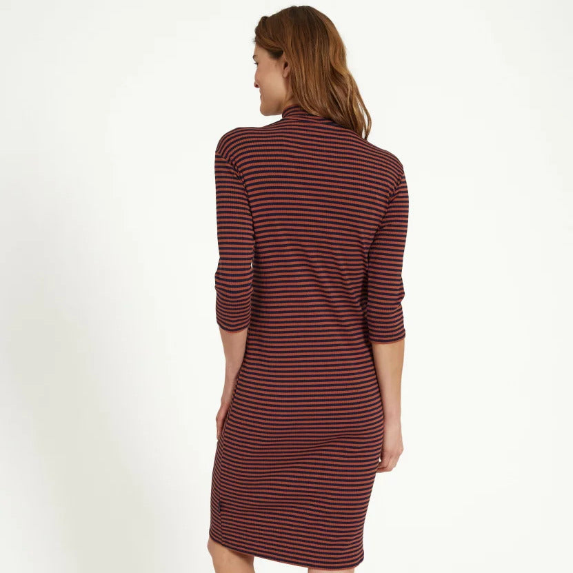 recolution Damen Kleid "DANDELION" - Dark Navy - Roasted Orange